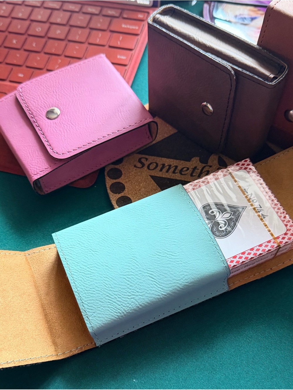NEW Leatherette Customized Playing Card Holder Pick one - Picture 6 of 6